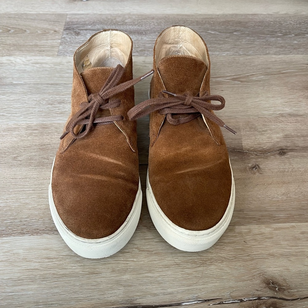 Alphakilo Brown/Cognac Suede Hightop Shoes Size 9